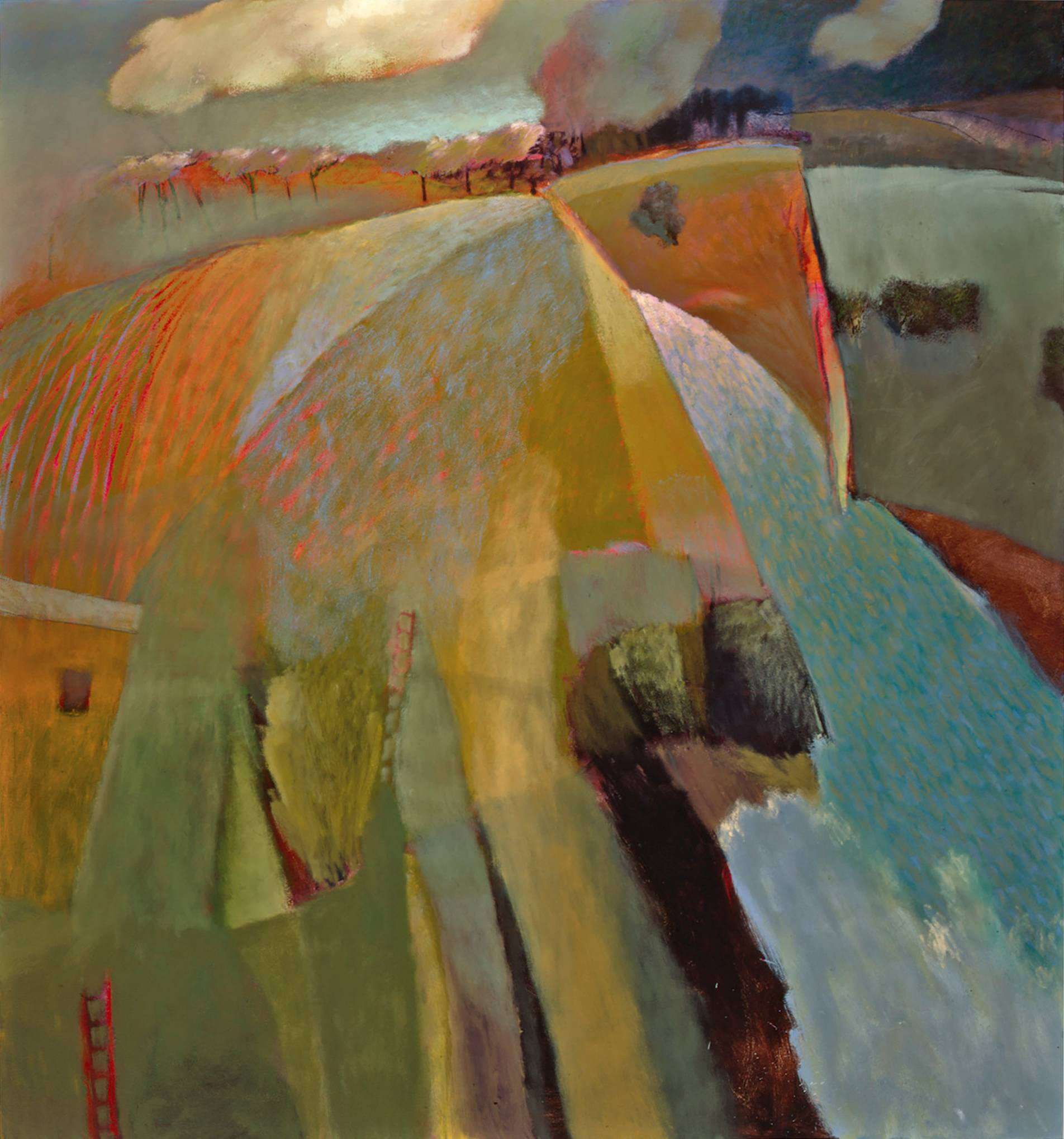Abstract landscape with clouds.